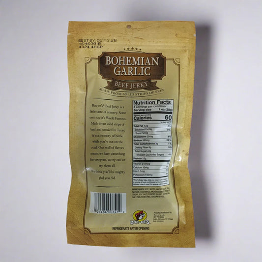 Buc-ee's Bohemian Garlic Beef Jerky, 4 oz