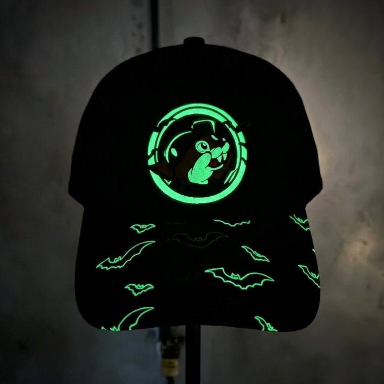 Buc-ee's glow in the dark neon bat trucker hat