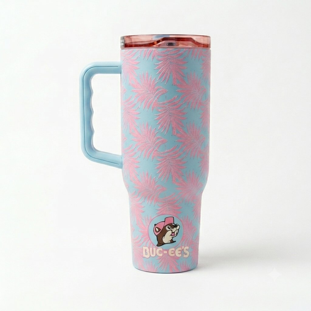 Buc-ee's pink palm fit forty pro tumbler