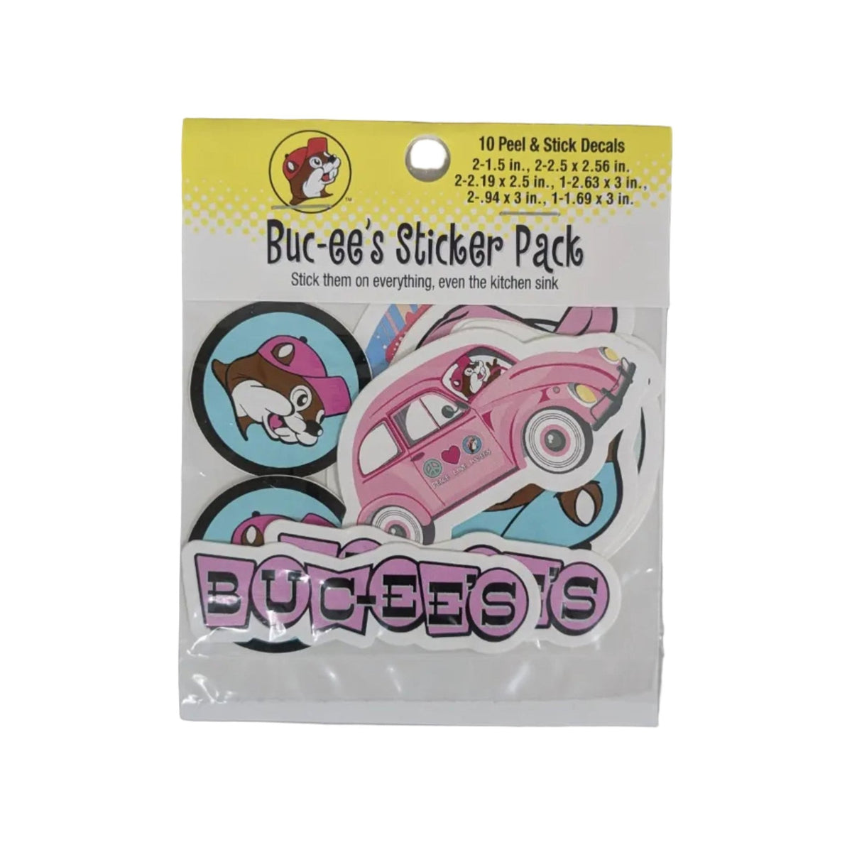 Buc-ee's sticker pack pink