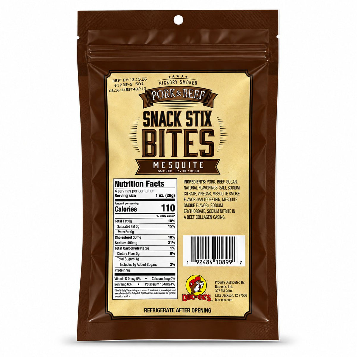 Buc-ee's pork beef snack stix bites