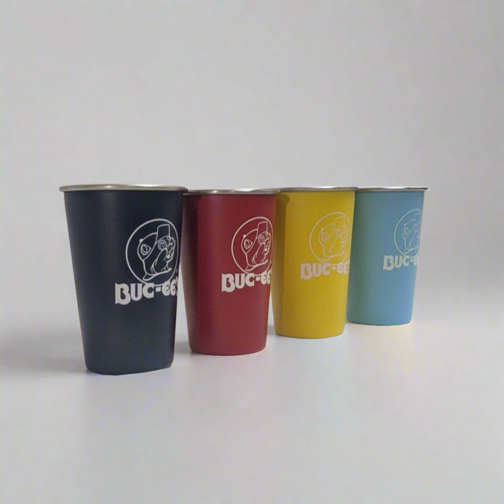 Buc-ee's color change metal pint set