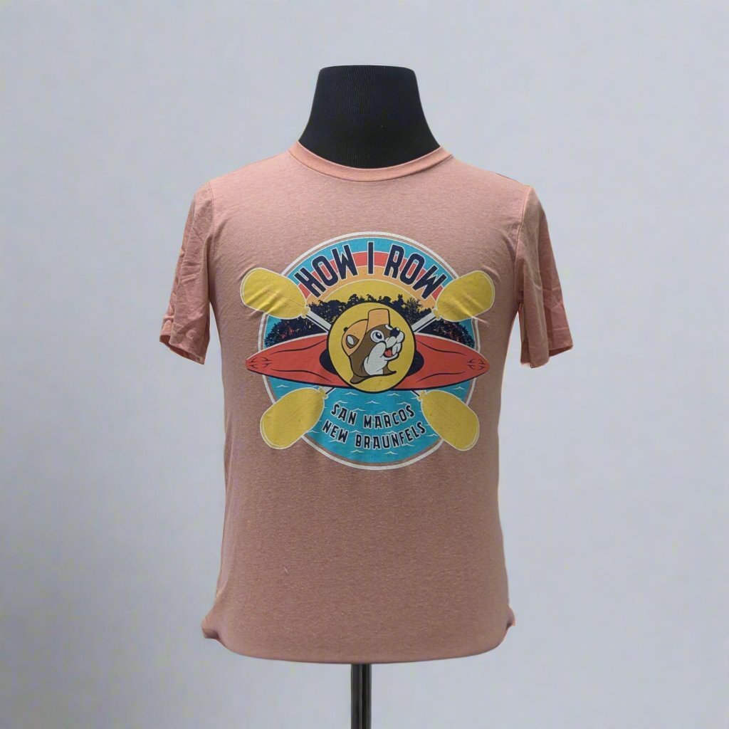 Buc-ee's how i row coral t shirt