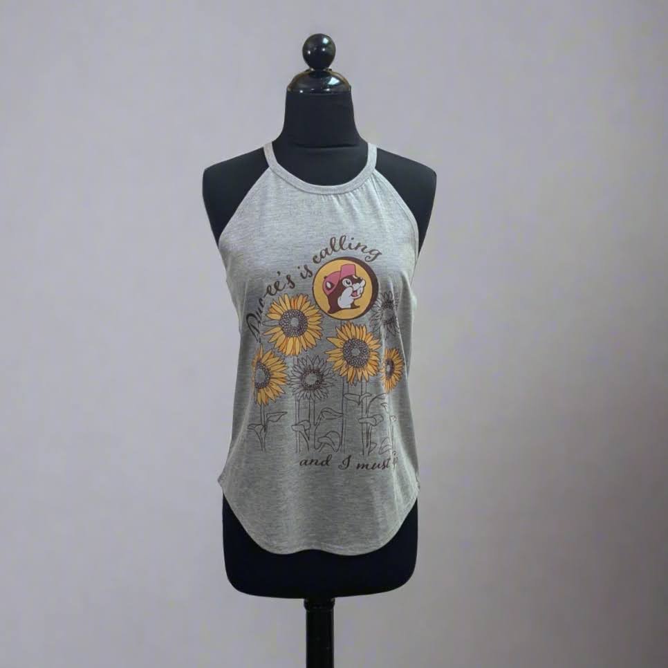Buc-ee's gray rocker tank