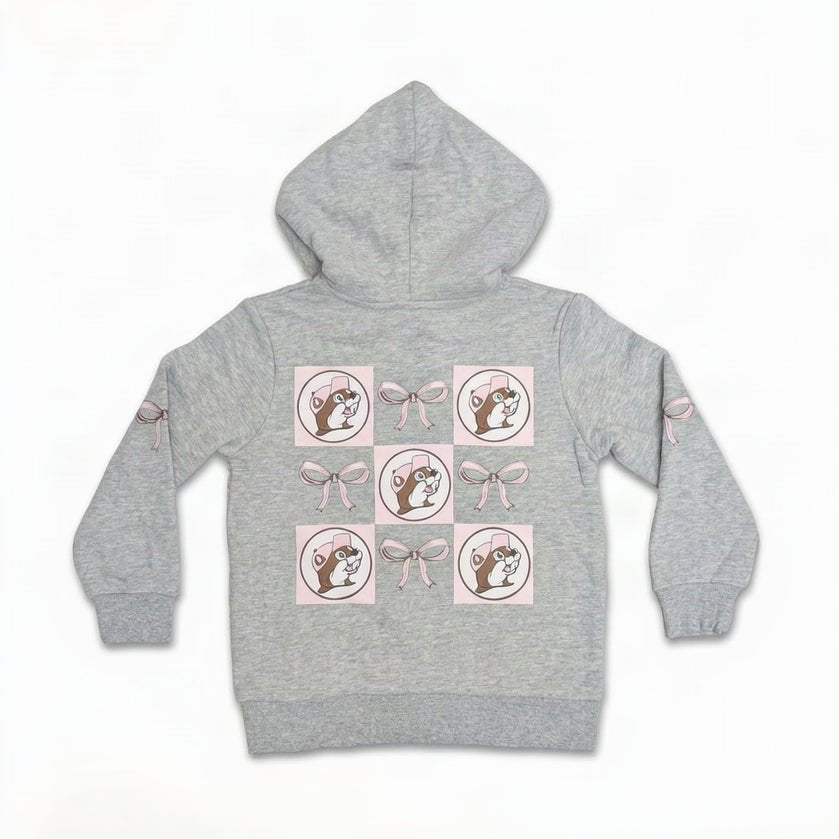 Buc-ee's Logo Bow Gray Hoodie