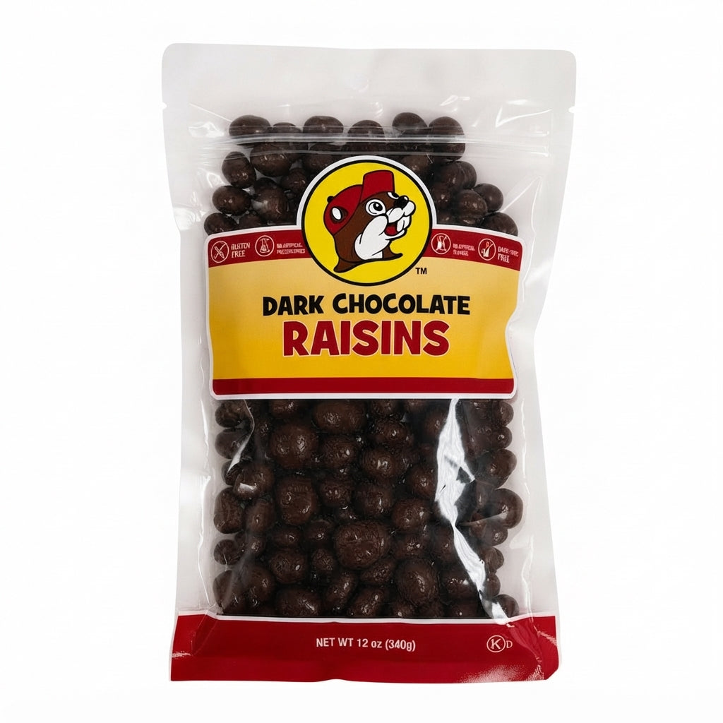 Buc-ee's Dark Chocolate Raisins, 12 oz