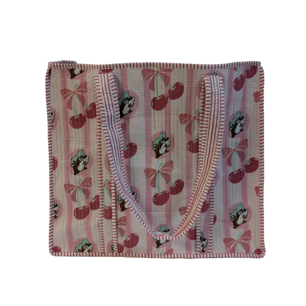 Buc-ee's cherry quilted tote bag