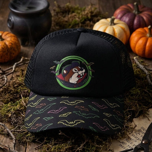 Buc-ee's glow in the dark neon bat trucker hat
