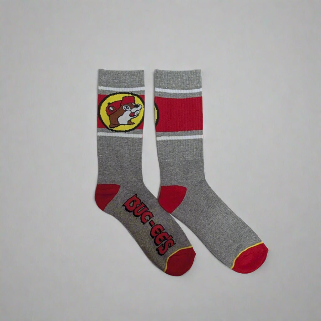 Buc-ee's gray socks