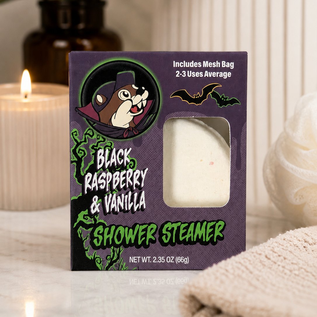 Buc-ee's halloween black raspberry vanilla shower steamer