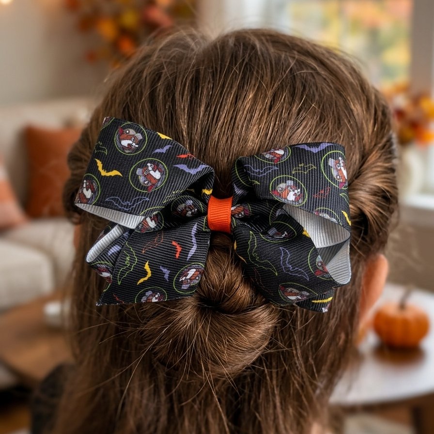 Buc-ee's halloween neon bat hair bows