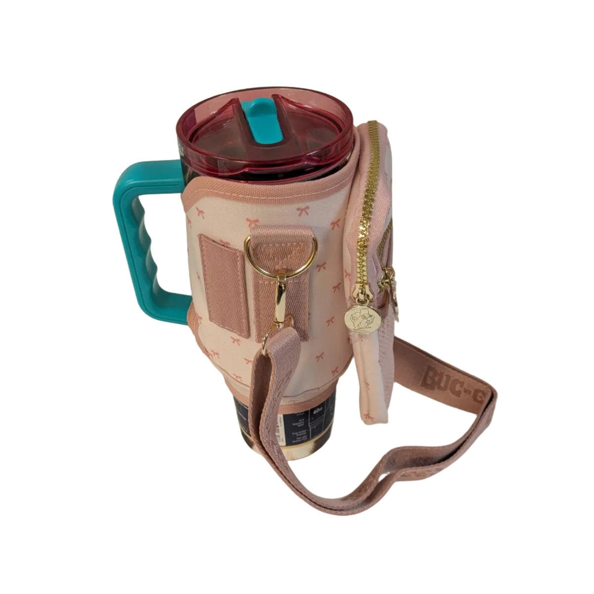 Buc-ee's pink crossbody tumbler bag