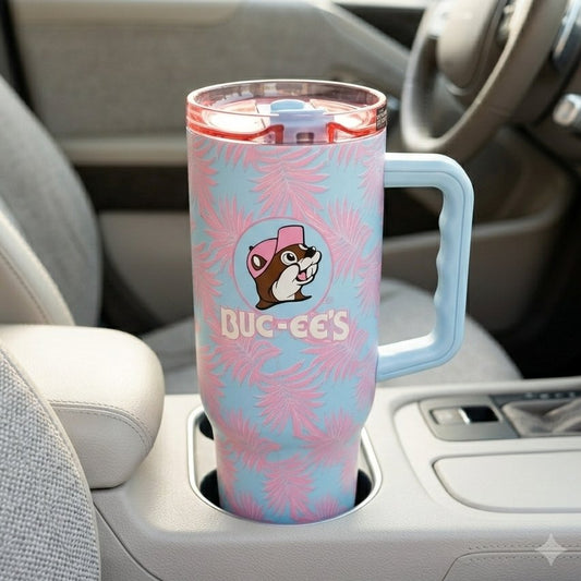 Buc-ee's pink palm fit forty pro tumbler
