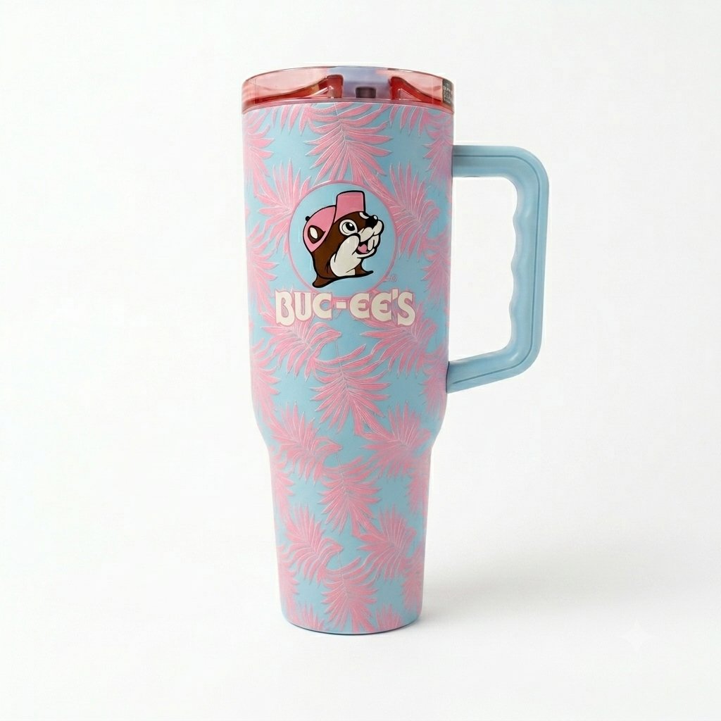 Buc-ee's pink palm fit forty pro tumbler