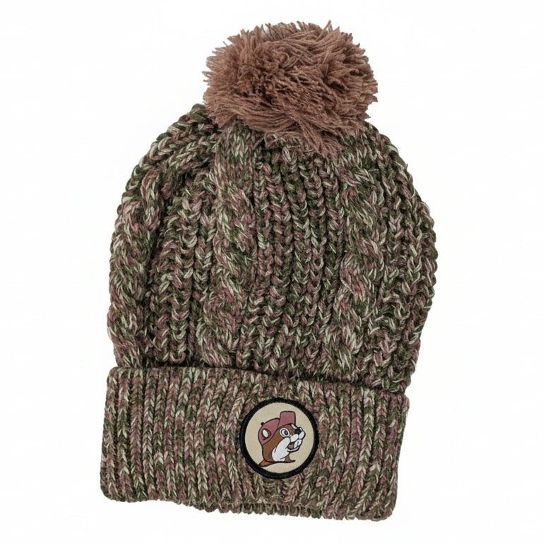 Buc-ee's pom beanie multi w patch