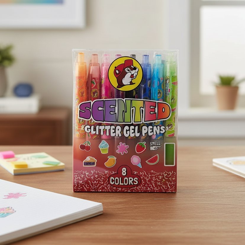 Buc-ee's scented glitter pens