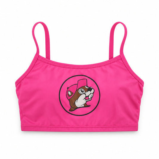 Buc-ee's womens pink logo swim set