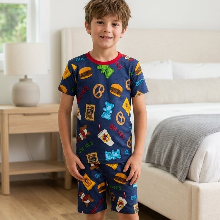 Buc-ee's youth blue treats pajama set