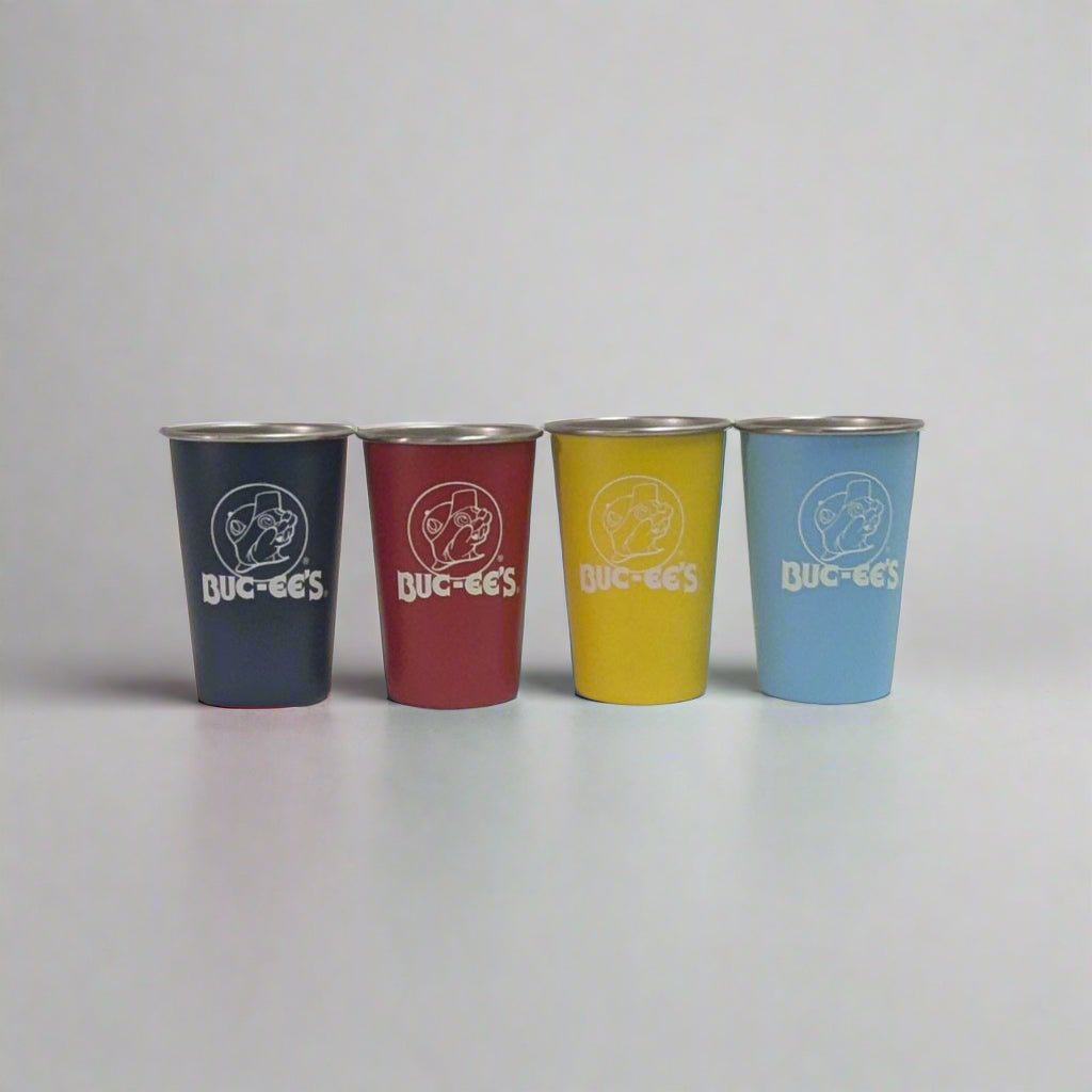 Buc-ee's color change metal pint set