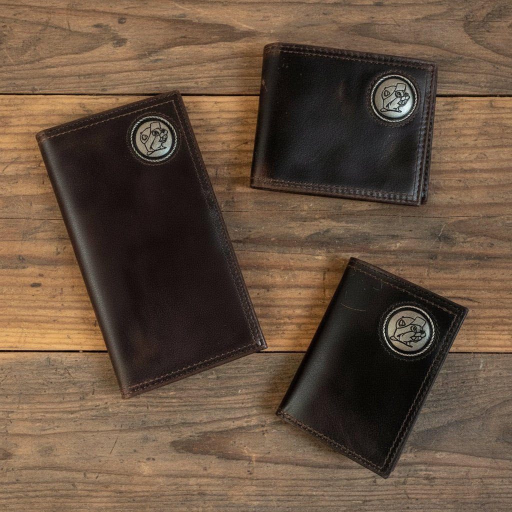Buc-ee's mens genuine leather concho wallet