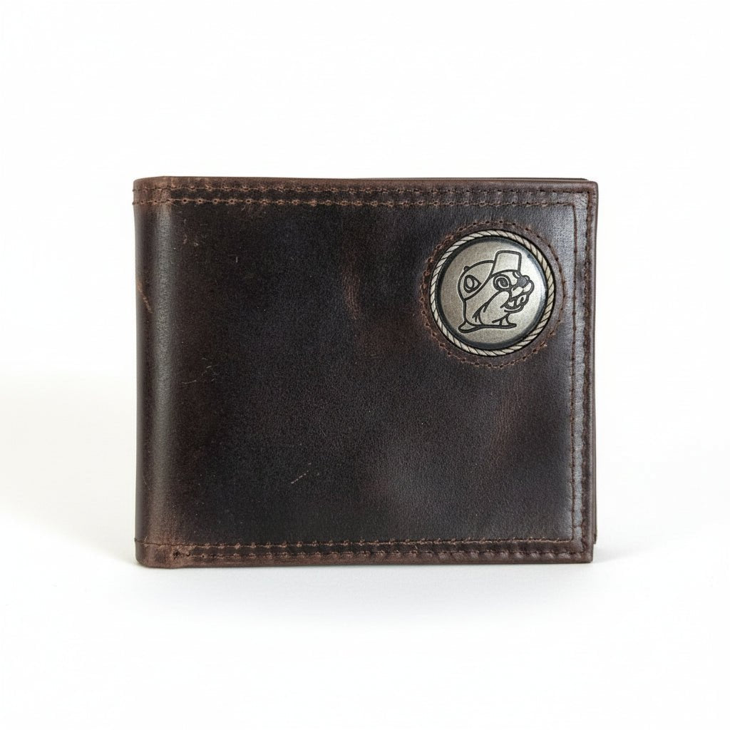 Buc-ee's mens genuine leather concho wallet