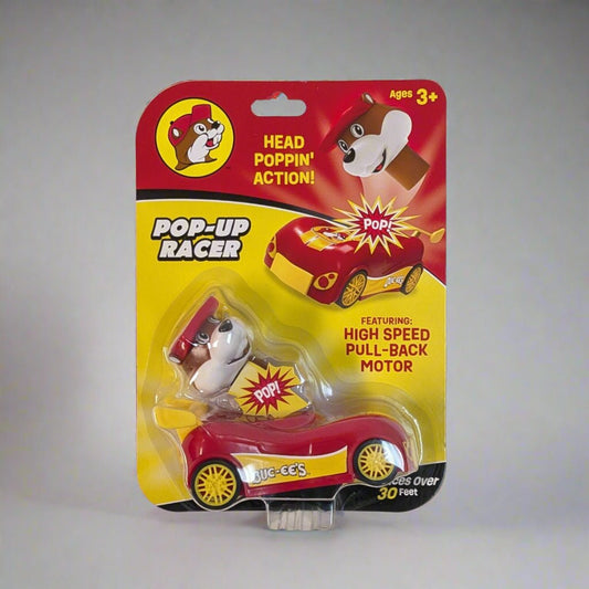 Buc-ee's pop up racer toy