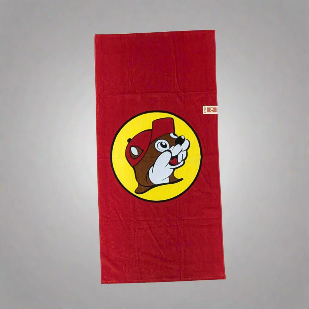 Buc-ee's classic red beach towel