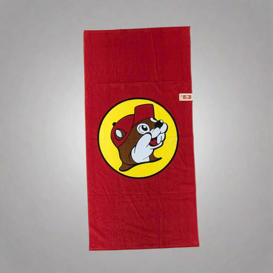 Buc-ee's classic red beach towel