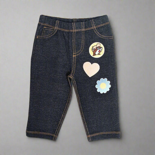 Buc-ee's infanttoddler flower heart jeans