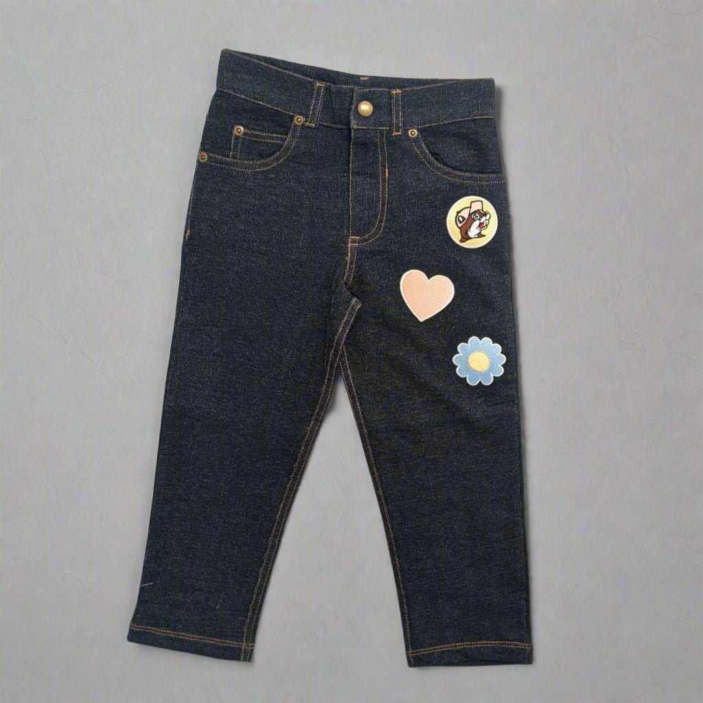 Buc-ee's infanttoddler flower heart jeans