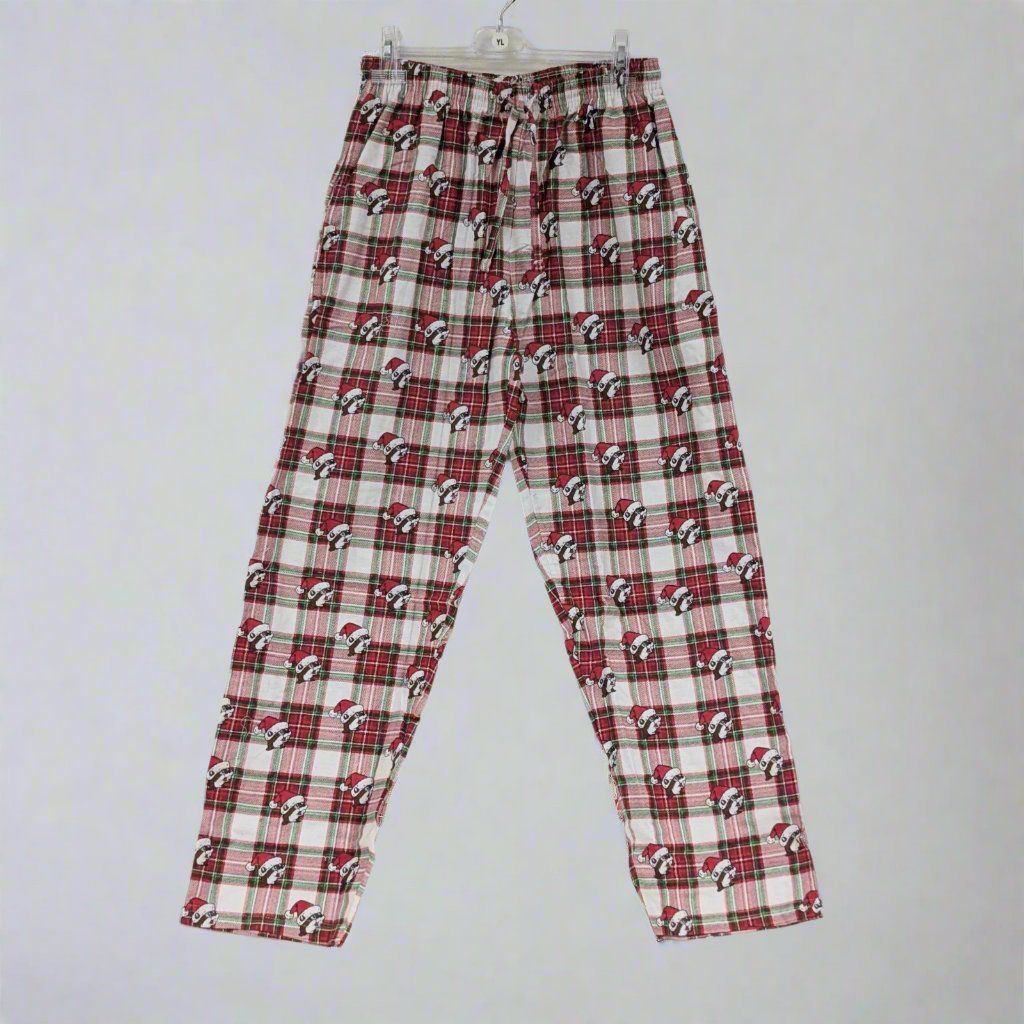 Buc-ee's holiday plaid pajama pants santa beaver design