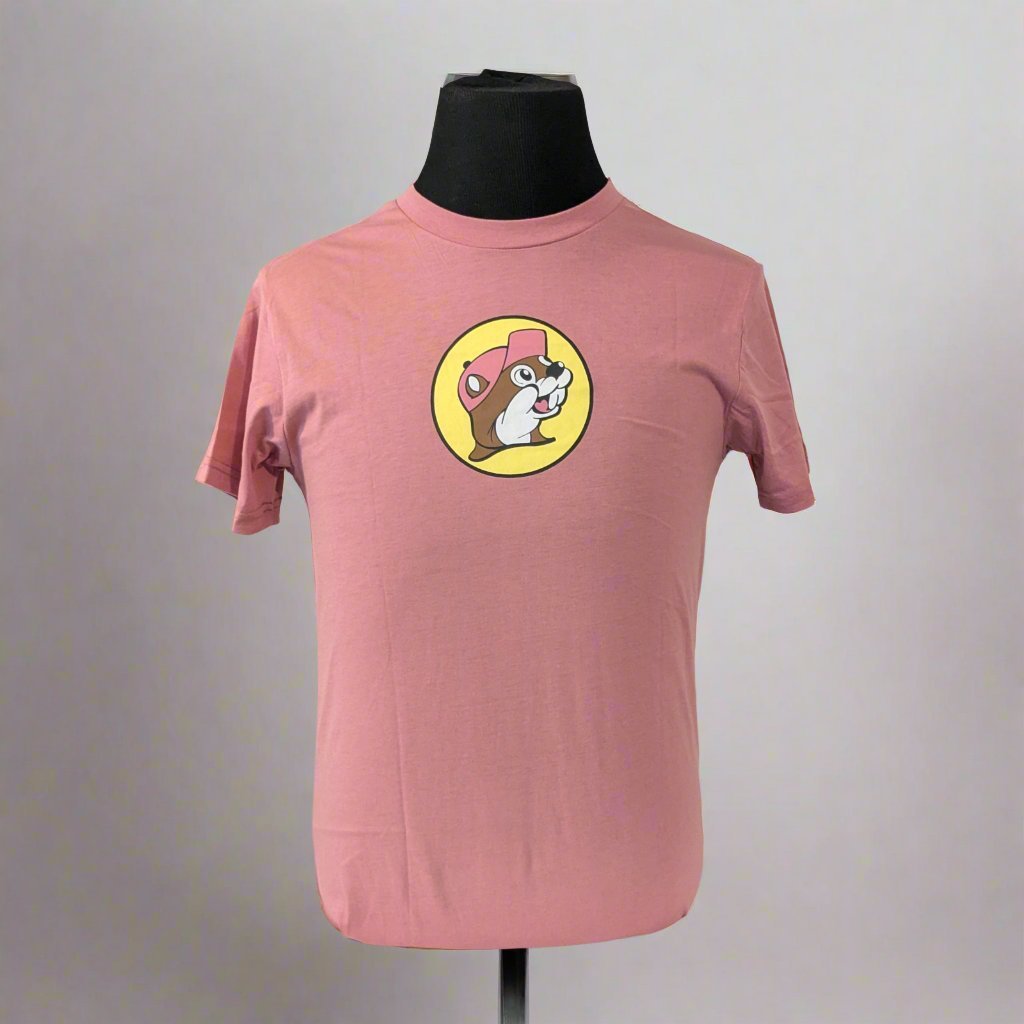 Buc-ee's youth keep on smiling pink t shirt