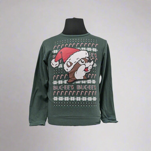Buc-ee's ugly christmas sweater santa beaver design