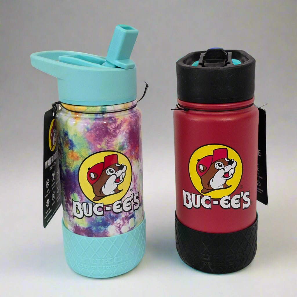 Buc-ee's kids water bottle w flip up spout