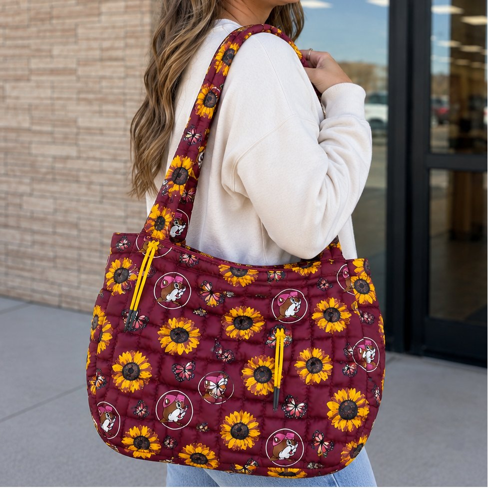 Buc-ee's Sunflower Puffy Tote Bag