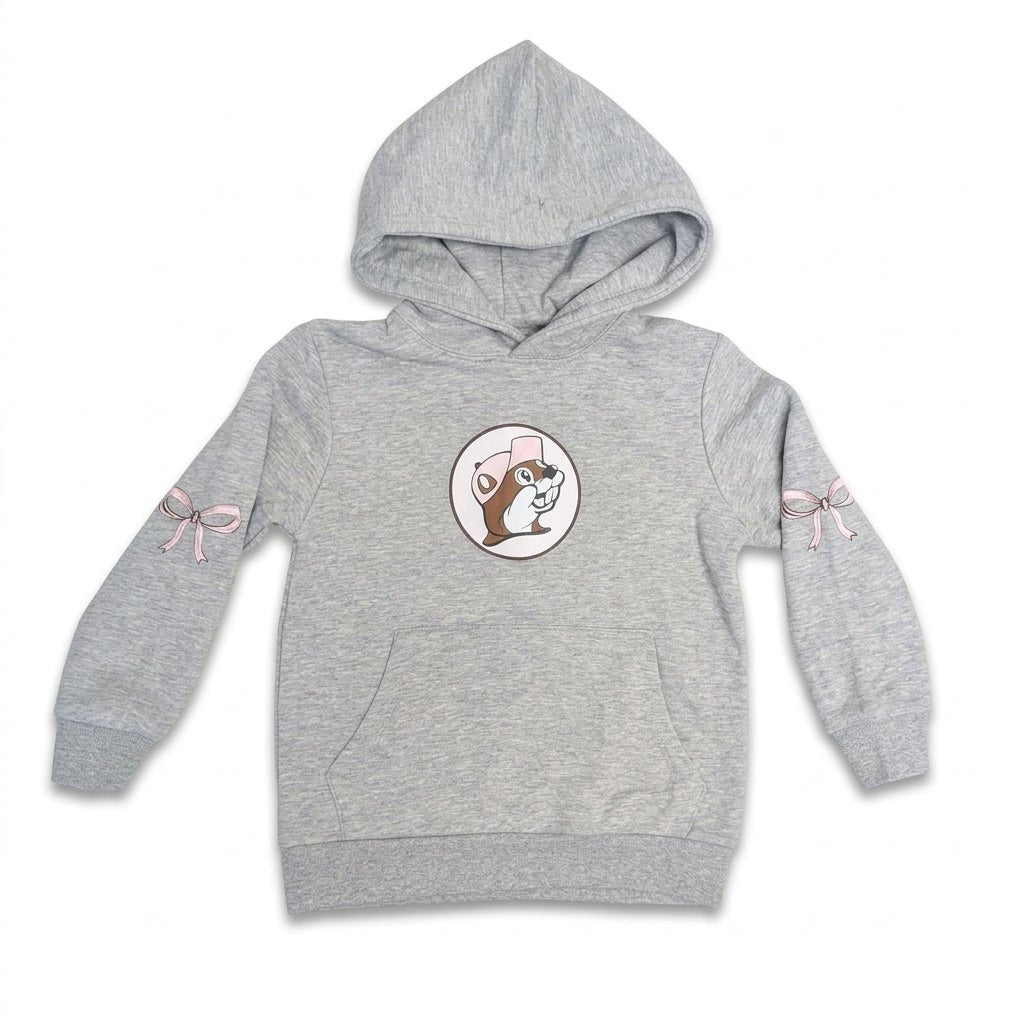 Buc-ee's Logo Bow Gray Hoodie