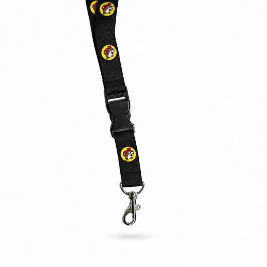 Buc-ee's black clip on lanyard