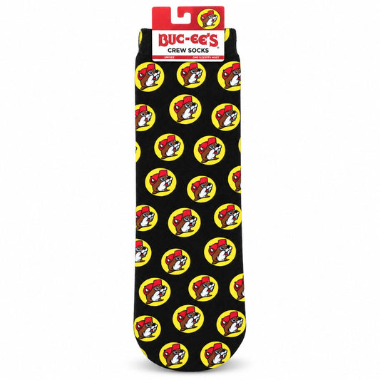 Buc-ee's black logos socks
