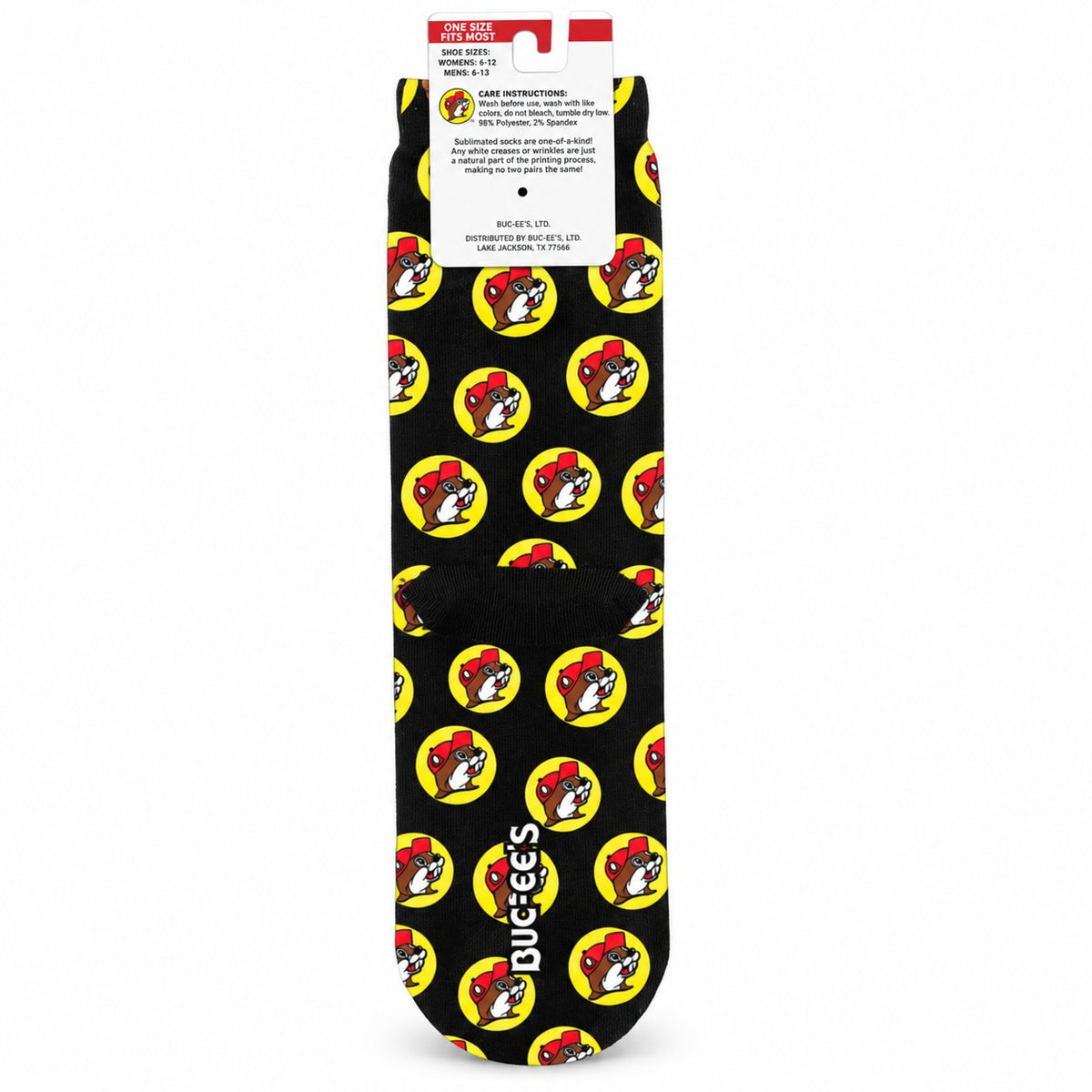 Buc-ee's black logos socks