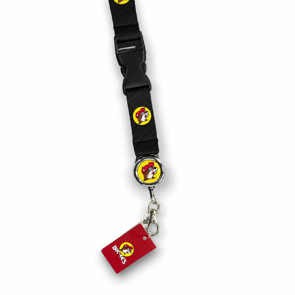 Buc-ee's black retractable lanyard