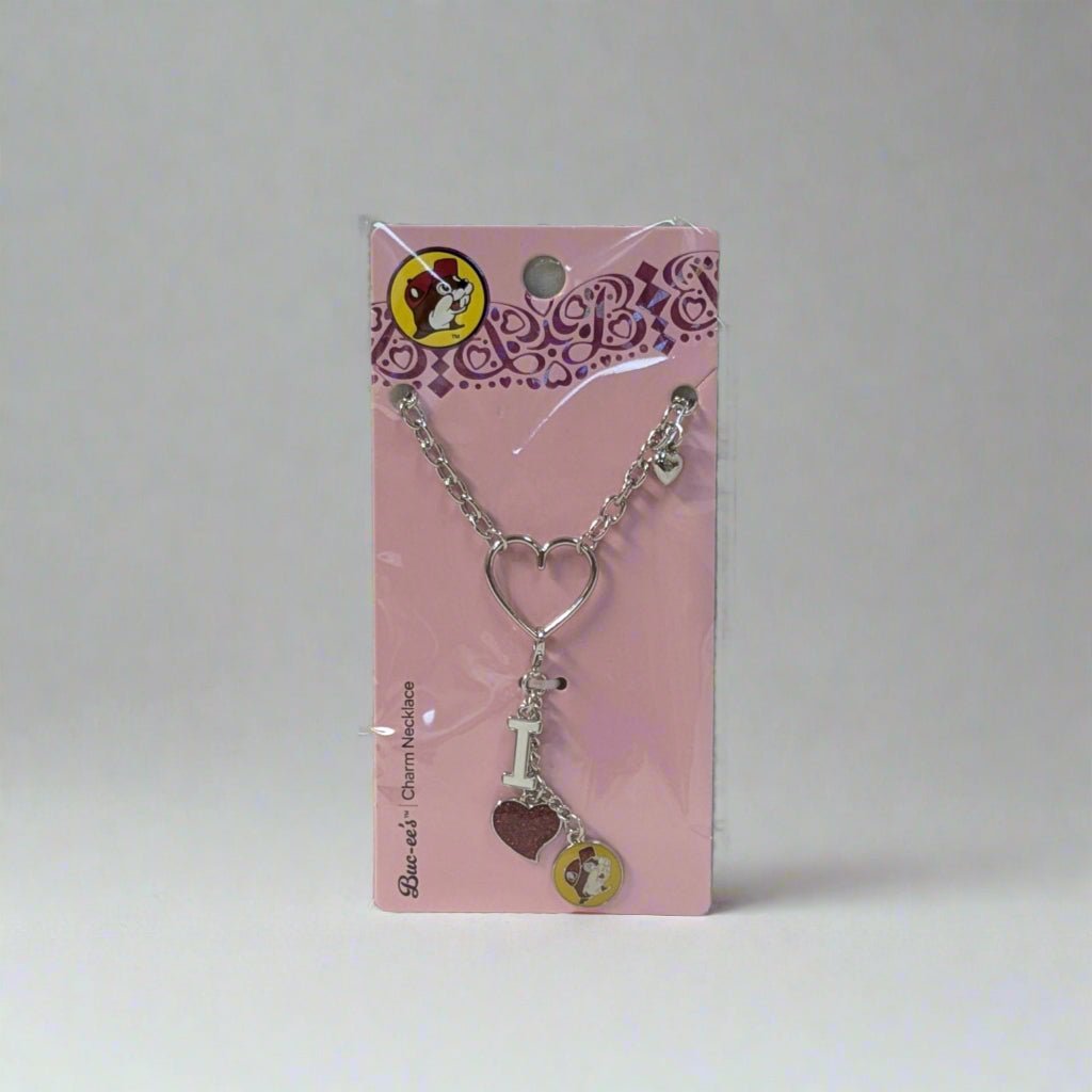 Buc-ee's heart charm necklace