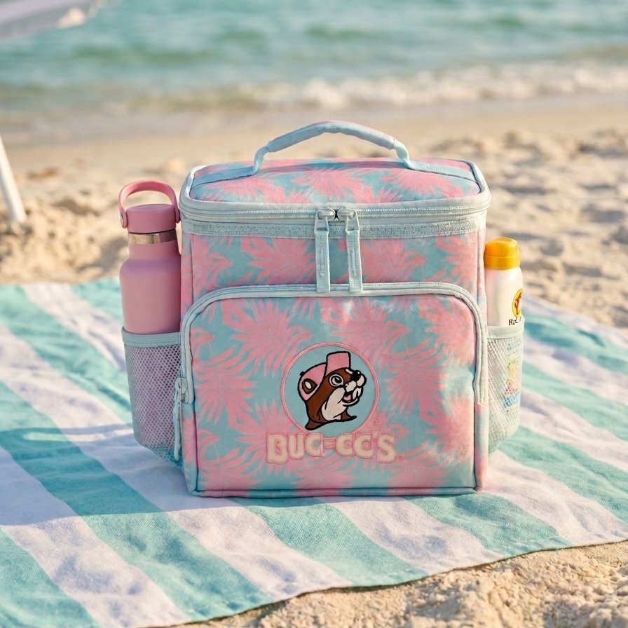 Buc-ee's lunch box coolers pink palm