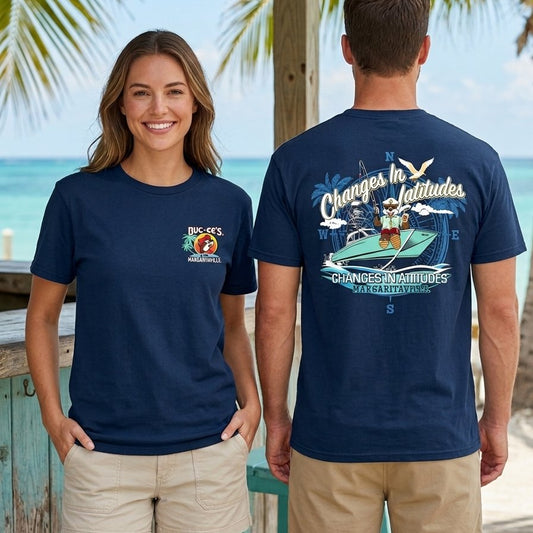Buc-ee's margaritaville latitudes blue shirt