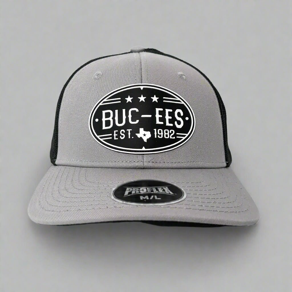 Buc-ee's premium black and gray proflex hats