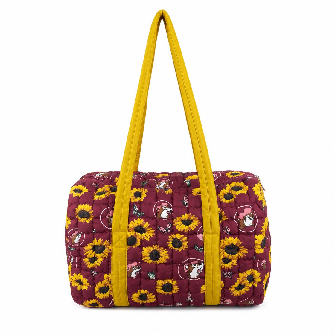 Buc-ee's sunflower puffy duffel bag
