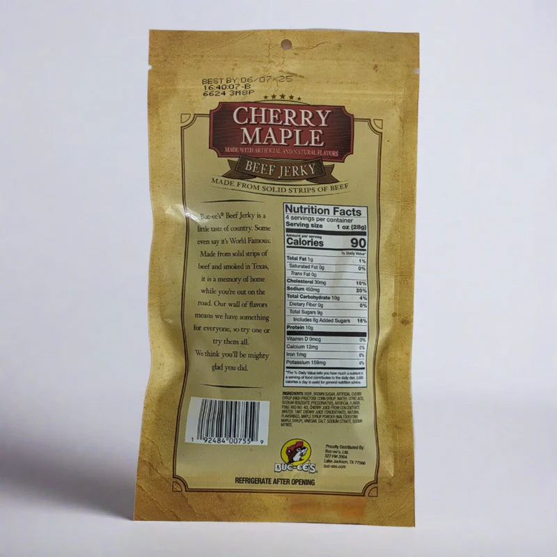 Buc-ee's Cherry Maple Beef Jerky, 4 oz