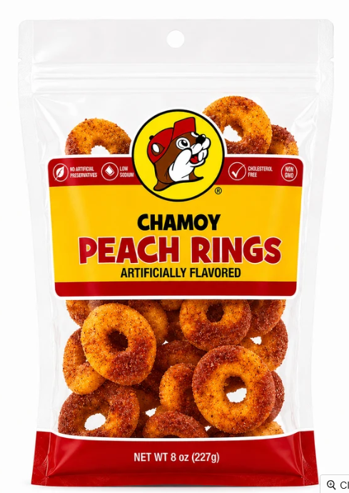 Buc-ee's Chamoy Peach Rings, 8 oz