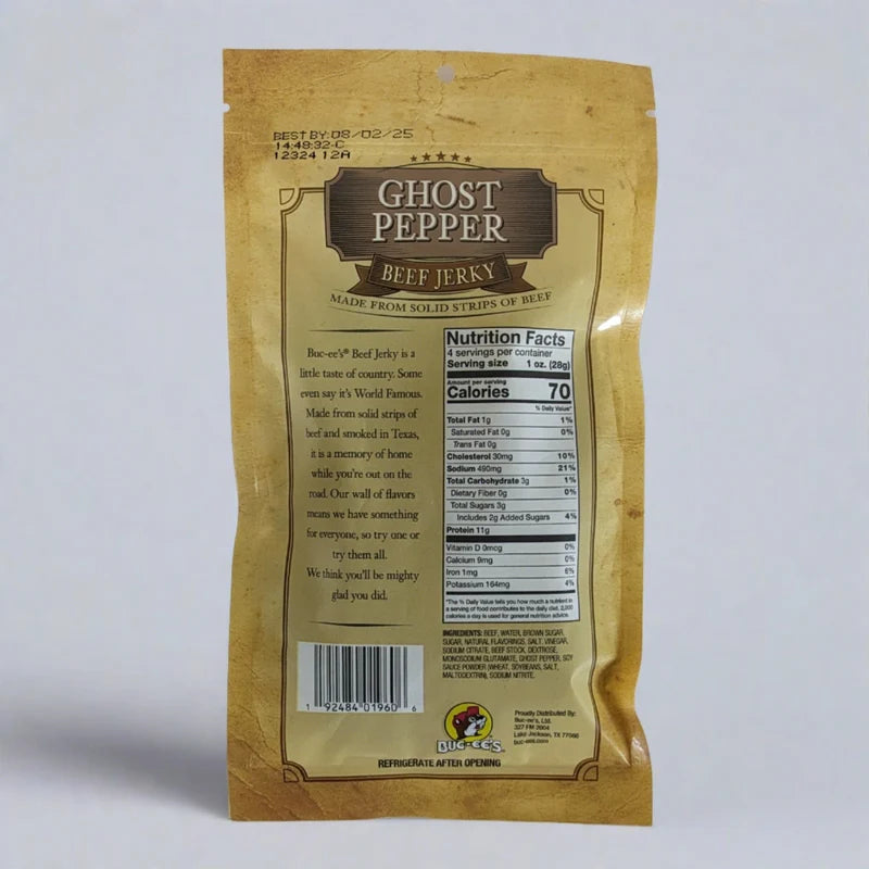 Buc-ee's Ghost Pepper Beef Jerky, 4 oz