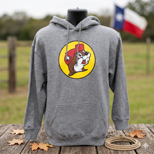 Buc-ee's Classic Grey Logo Hoodie, Adult