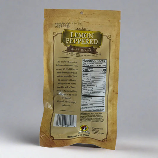Buc-ee's Lemon Peppered Beef Jerky, 4 oz